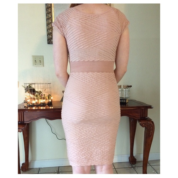 Bebe Form Fitting Pink Cutout Dress - Picture 2 of 4